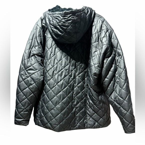 Columbia Women's Charcoal Fur Lined Quilted Puffer Jacket - Picture 2 of 3